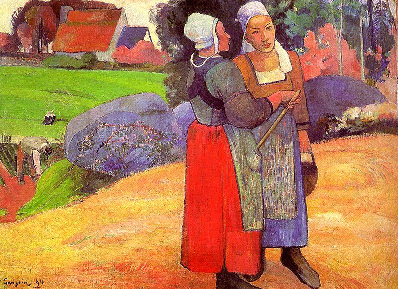 Paul Gauguin Breton Peasants oil painting image